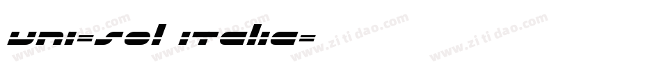 uni-sol italic字体转换